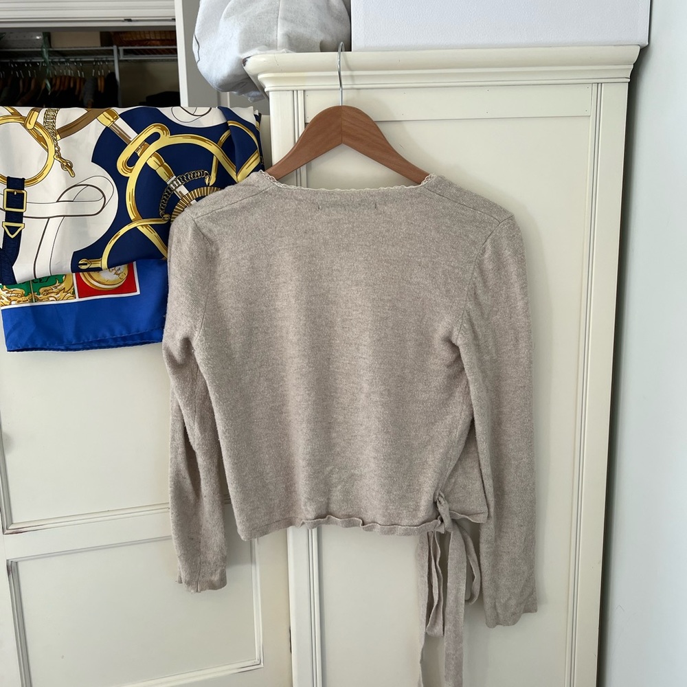 Zara Gray Knit Cardigan Blouse Top - Picture 6 of 7
